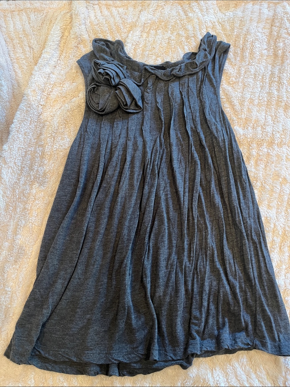 Moda International Girls' Gray Sleeveless Ruffle Dress